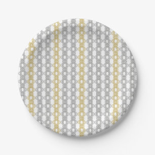 Silver and Gold Pattern Paper Plates