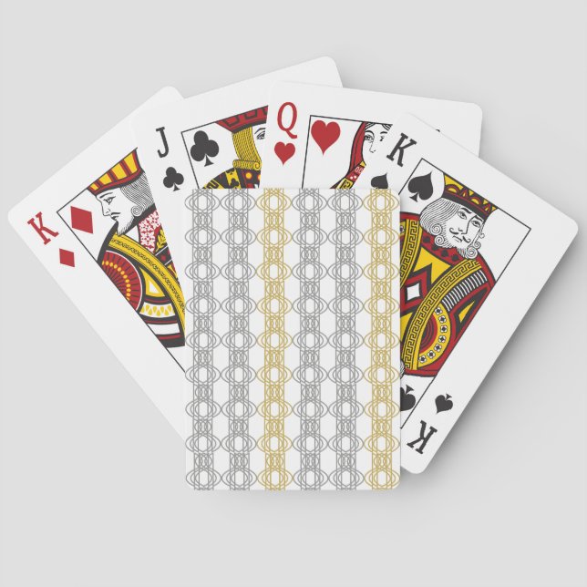 Silver and Gold Pattern Poker Cards (Back)