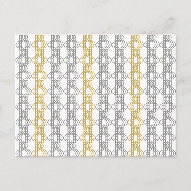 Silver and Gold Pattern Postcard (Front)
