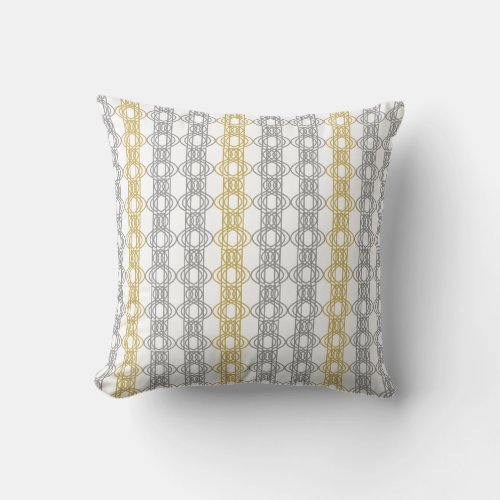 Silver and Gold Pattern Throw Pillow