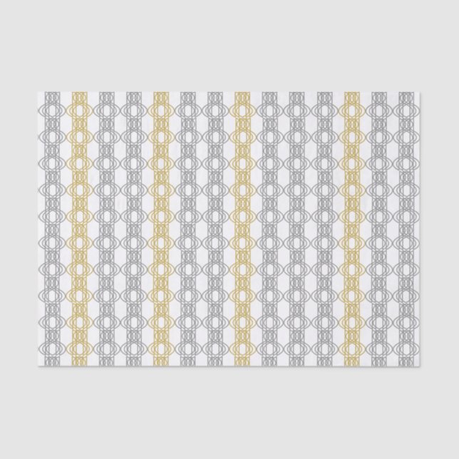 Silver and Gold Pattern Tissue Paper (Front)