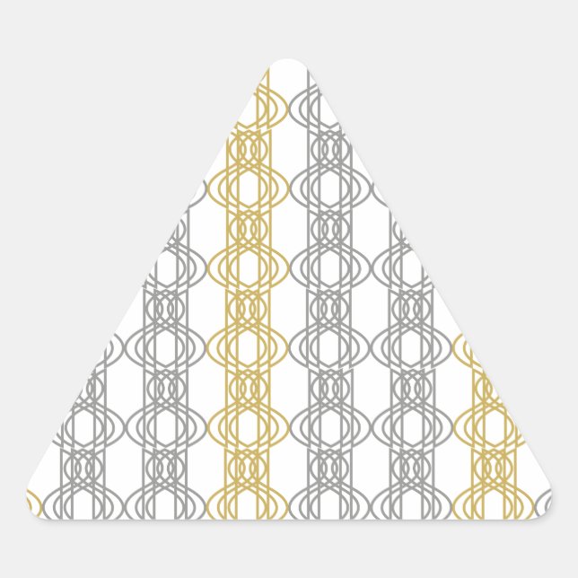 Silver and Gold Pattern Triangle Sticker (Front)