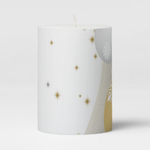 Silver and Gold Pillar Candle