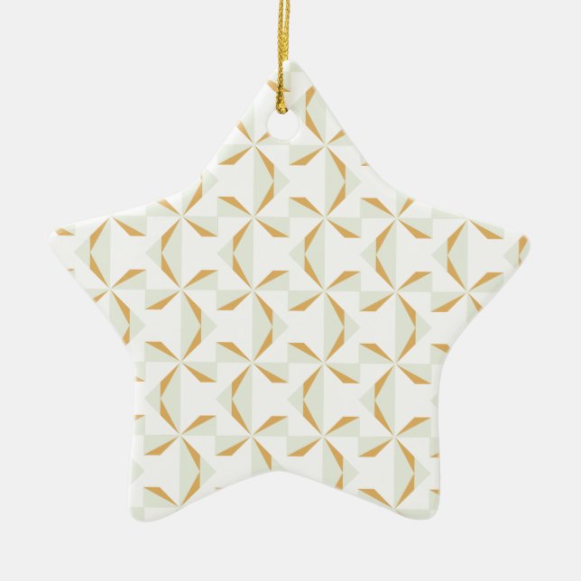 Silver and Gold Pinwheels Ceramic Ornament (Front)