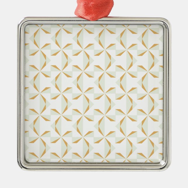 Silver and Gold Pinwheels Metal Ornament (Front)