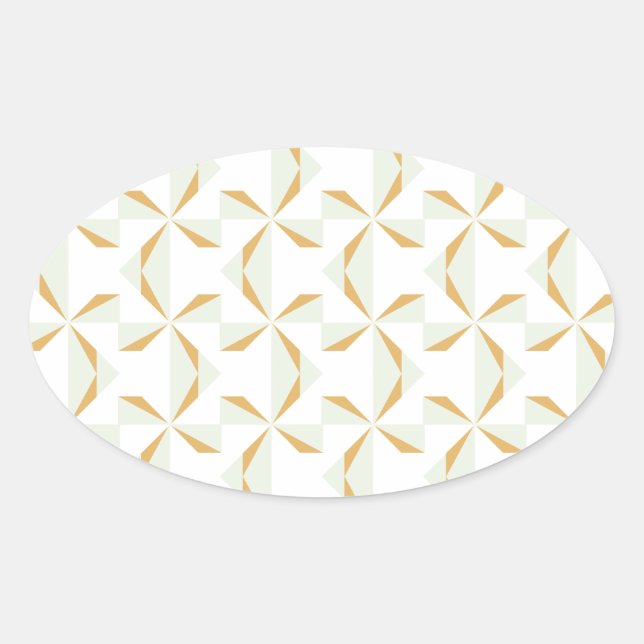 Silver and Gold Pinwheels Oval Sticker (Front)
