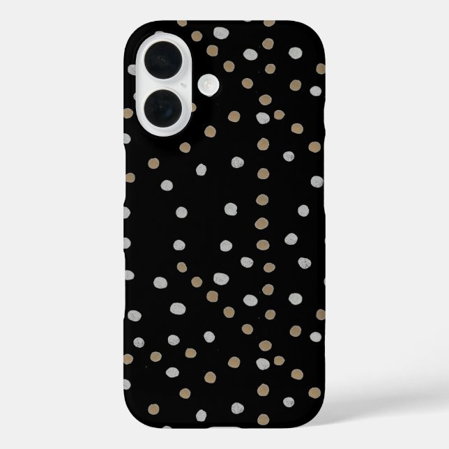 Silver and Gold Polka Dots Case-Mate iPhone Case (Back)
