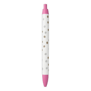 Silver and Gold Polka Dots Pen
