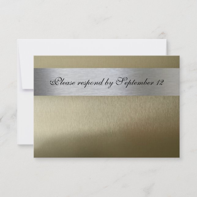 Silver and Gold rsvp with envelope (Front)