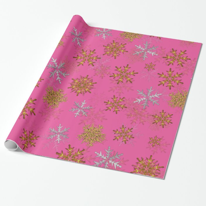 pink and gold christmas wrapping paper