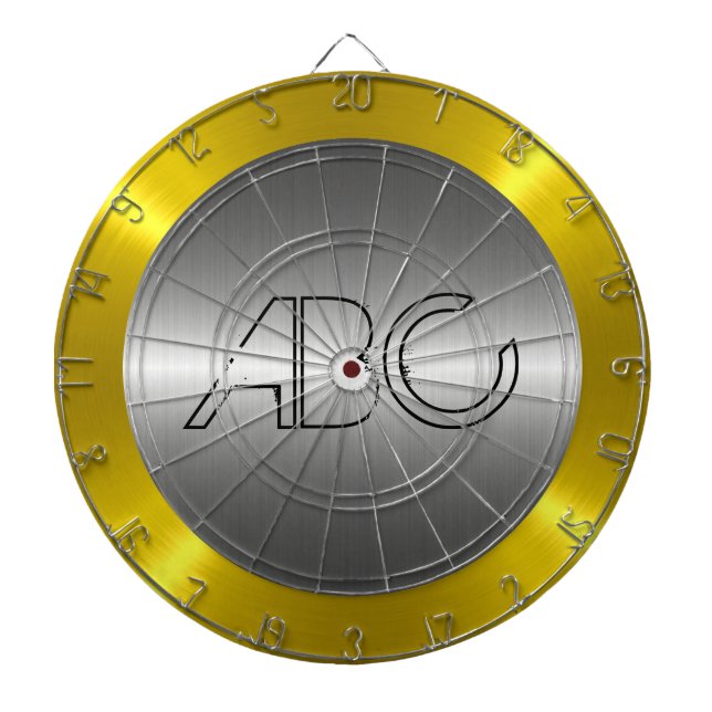 Silver and Gold Stainless Steel Metal Dart Board (Front)