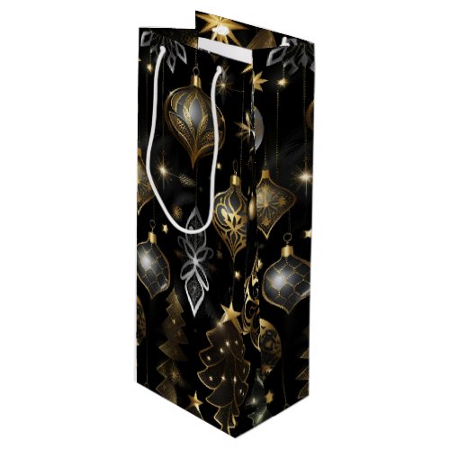 Silver And Gold Traditional Ornaments Wine Gift Bag