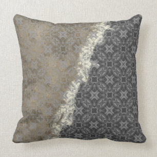 Silver and Gold Vintage Pattern Throw Pillow