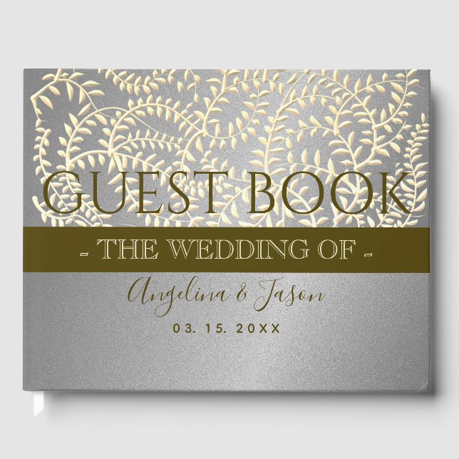 Silver and Gold Wedding Guest Book (Front)