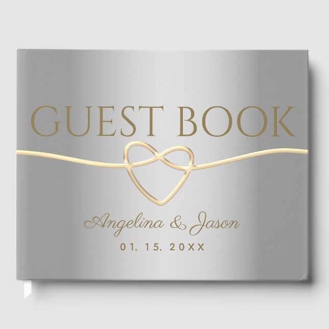 Silver and Gold Wedding Guest Book (Front)