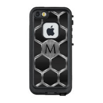 Silver and gray metallic geometric pattern 3 LifeProof FRĒ iPhone SE/5/5s case