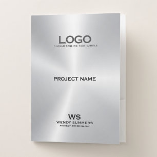 Silver and gray modern design pocket folder
