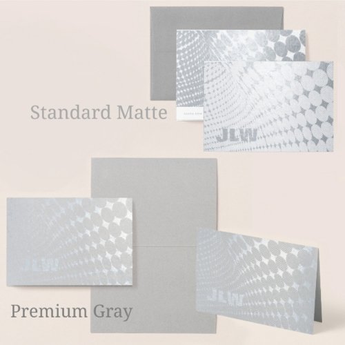Silver and Gray Optical Illusion Blank Foil Card