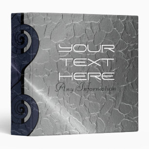 Silver and Gray stainless steel metallic 3 Ring Binder