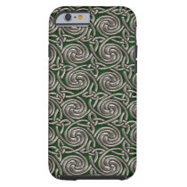 Silver And Green Celtic Spiral Knots Pattern