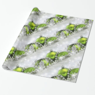Silver And Green Christmas Wrapping Paper
