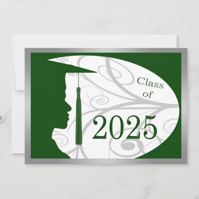 Silver and Green Man Silhouette 2025 Card (Front)