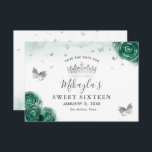 Silver and Green Roses Elegant Save The Date<br><div class="desc">Celebrating a green and silver party theme princess style, and searching for elegant stationery ideas? Create your own unique DIY template save the date invitations that are easily personalized with a name and other custom text details. The original floral artwork by Raphaela Wilson showcases soft watercolor roses accented in a...</div>