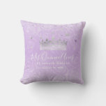Silver And Light Purple Roses Mis Quince Anos Throw Pillow at Zazzle