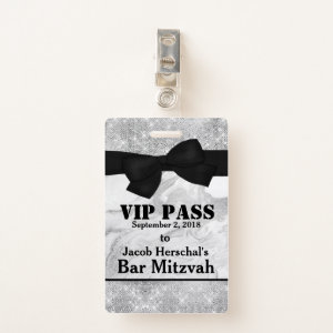 Silver and Marble VIP Party Badge