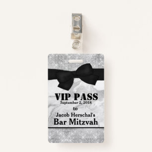 Silver and Marble VIP Party Badge