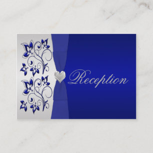 Silver and Navy Floral Enclosure Card