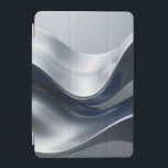 Silver And Navy Fluid Waves Abstract Modern Design iPad Mini Cover<br><div class="desc">Immerse yourself in pure liquid elegance with this stunning abstract composition of flowing, molten metallic waves. Smooth chrome-silver ribbons intertwine with deep midnight navy creating a luxurious, almost hypnotic sense of movement and depth. Perfect for those who love sophisticated, contemporary minimalism with a high-end, futuristic touch.</div>