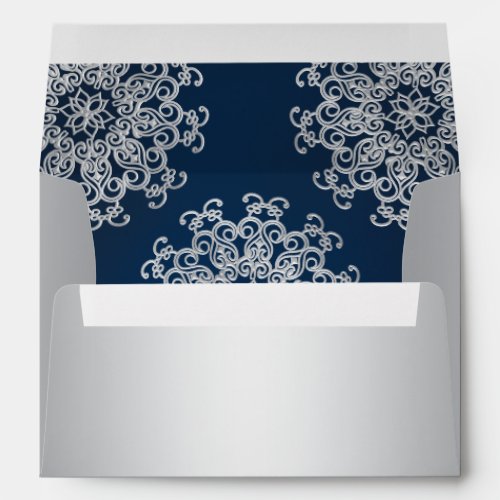 Silver and Navy Indian Style Envelope