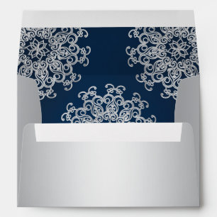 Silver and Navy Indian Style Envelope