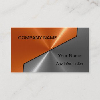 Silver And Orange Luxury Metal Business Cards by NhanNgo at Zazzle