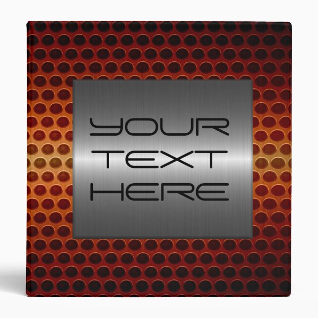 Silver and Ornage Stainless Steel Metal Binder (Front)