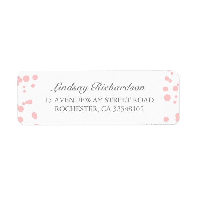 Silver and Pink Confetti Elegant Wedding Label (Front)