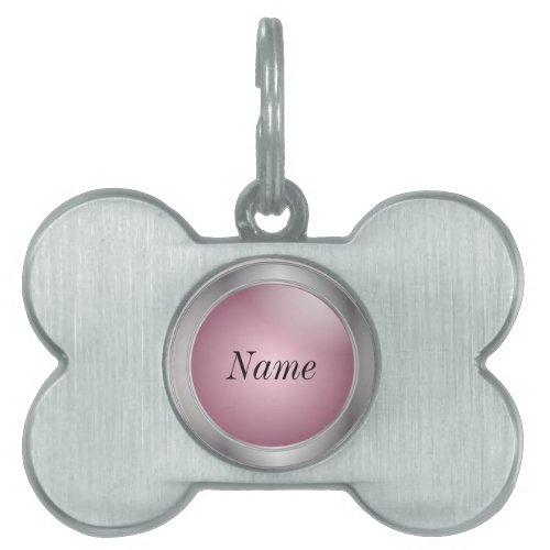Silver and Pink  DIY Name Pet Name Tag