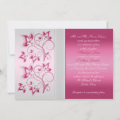 Silver and Pink Floral Invitation (Back)