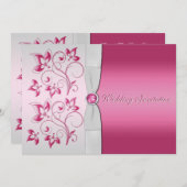 Silver and Pink Floral Invitation (Front/Back)
