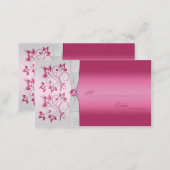 Silver and Pink Floral Placecards (Front/Back)