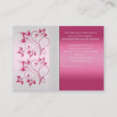 Silver and Pink Floral Reception Card (Back)