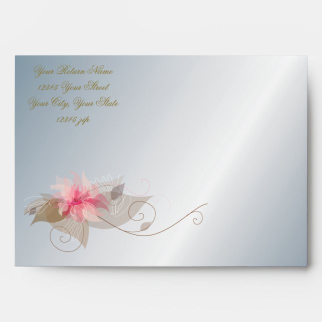 Silver and Pink Lily Envelope (Front)