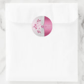 Silver and Pink Monogrammed 1.5" Round Sticker (Bag)