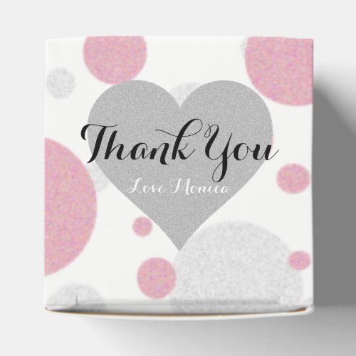 Silver and Pink Polka Dot Shower Wedding Party Favor Boxes