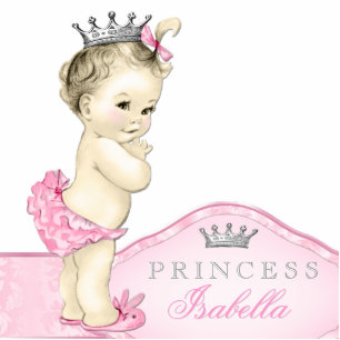 Silver and Pink Princess Baby Girl Statuette