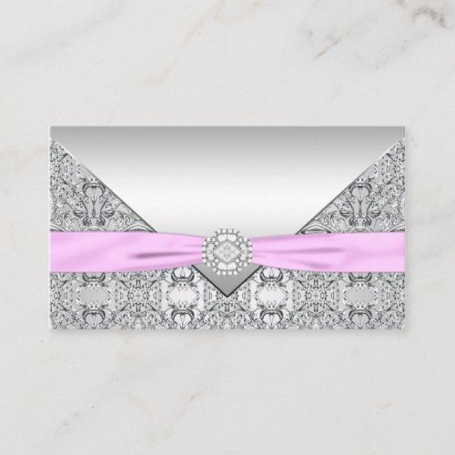 Silver and Pink Seating Cards