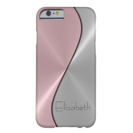 Silver And Pink Stainless Steel Metal Barely There Iphone 6 Case