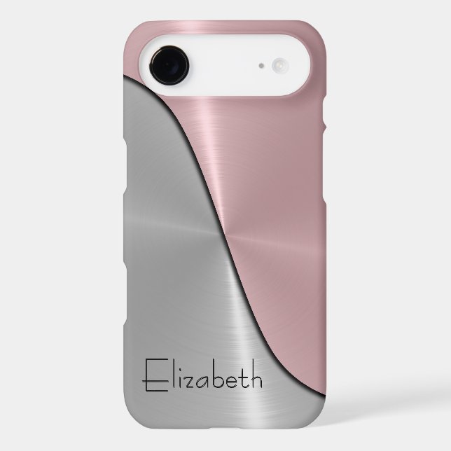Silver and Pink Steel Metallic Case-Mate iPhone Case (Back)