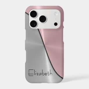 Silver and Pink Steel Metallic iPhone 17 Pro Case